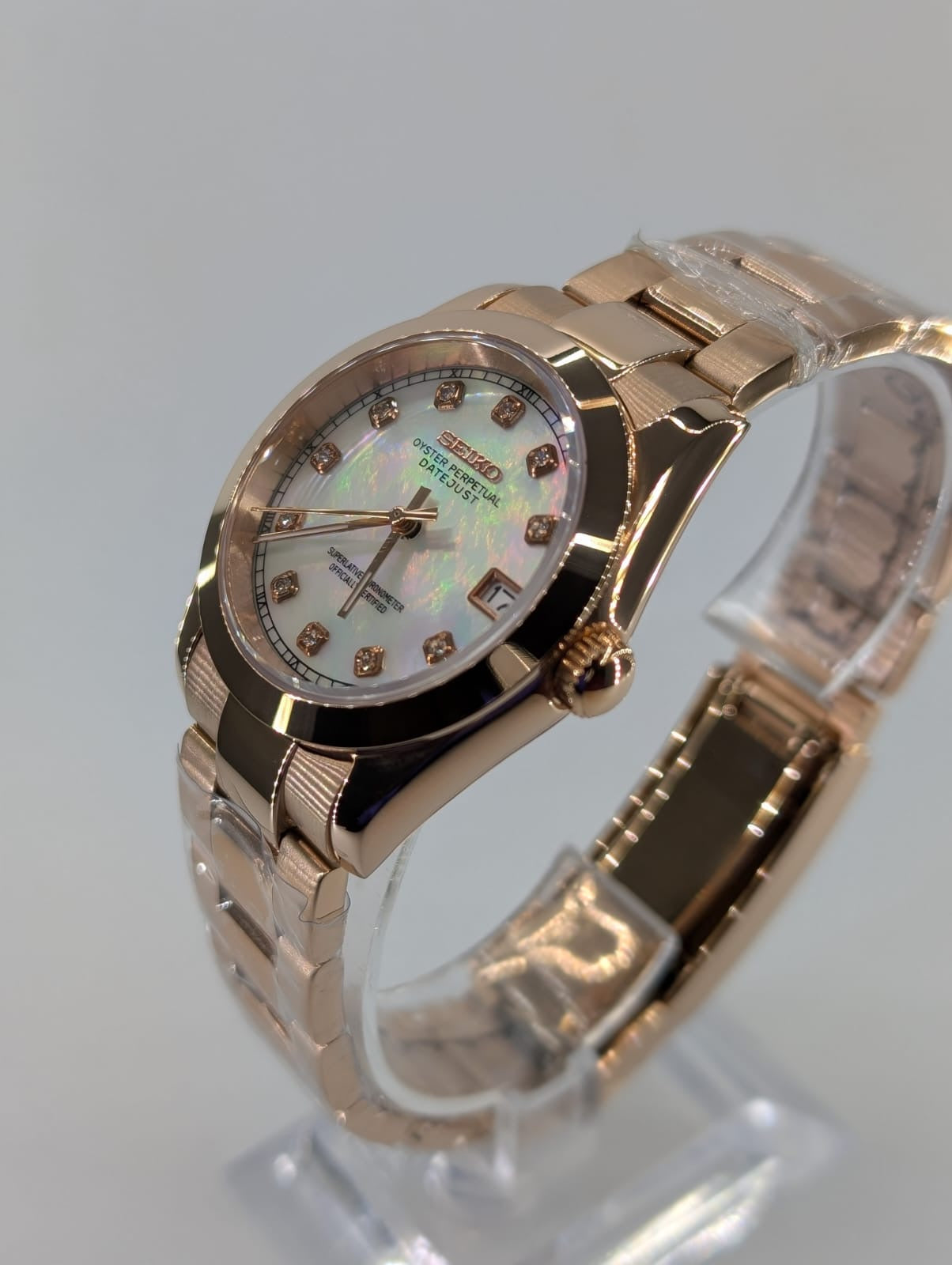 ARAMI MODS | Mod de Lujo 'Moon Shine' NH35 - Nácar, Chapado en Oro Rosa y Cristales