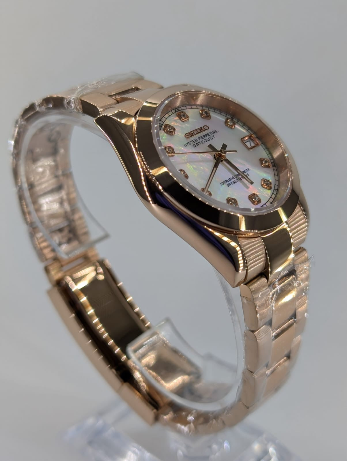 ARAMI MODS | Mod de Lujo 'Moon Shine' NH35 - Nácar, Chapado en Oro Rosa y Cristales