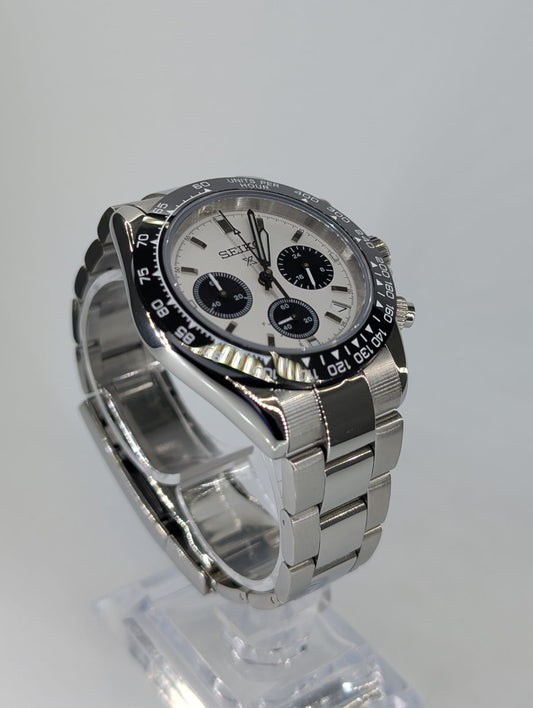 ARAMI MODS | Cronógrafo "Panda Racer" VK63 - Zafiro, Estilo Carreras y Meca-Cuarzo